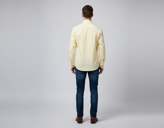 Men’s Yellow Slim Fit Casual Shirt – Full Sleeves, Button Down