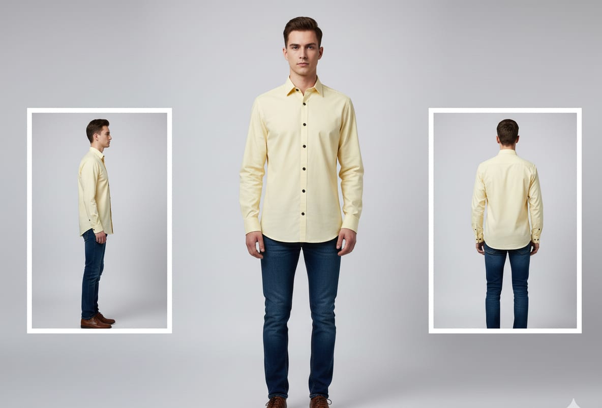 Men’s Yellow Slim Fit Casual Shirt – Full Sleeves, Button Down