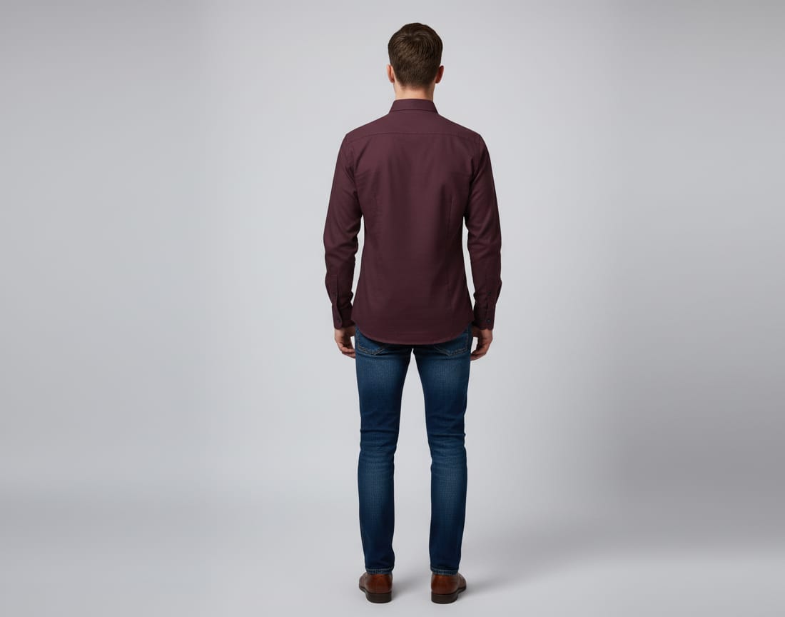 Men’s Solid Maroon Full Sleeve Casual Shirt – Slim Fit