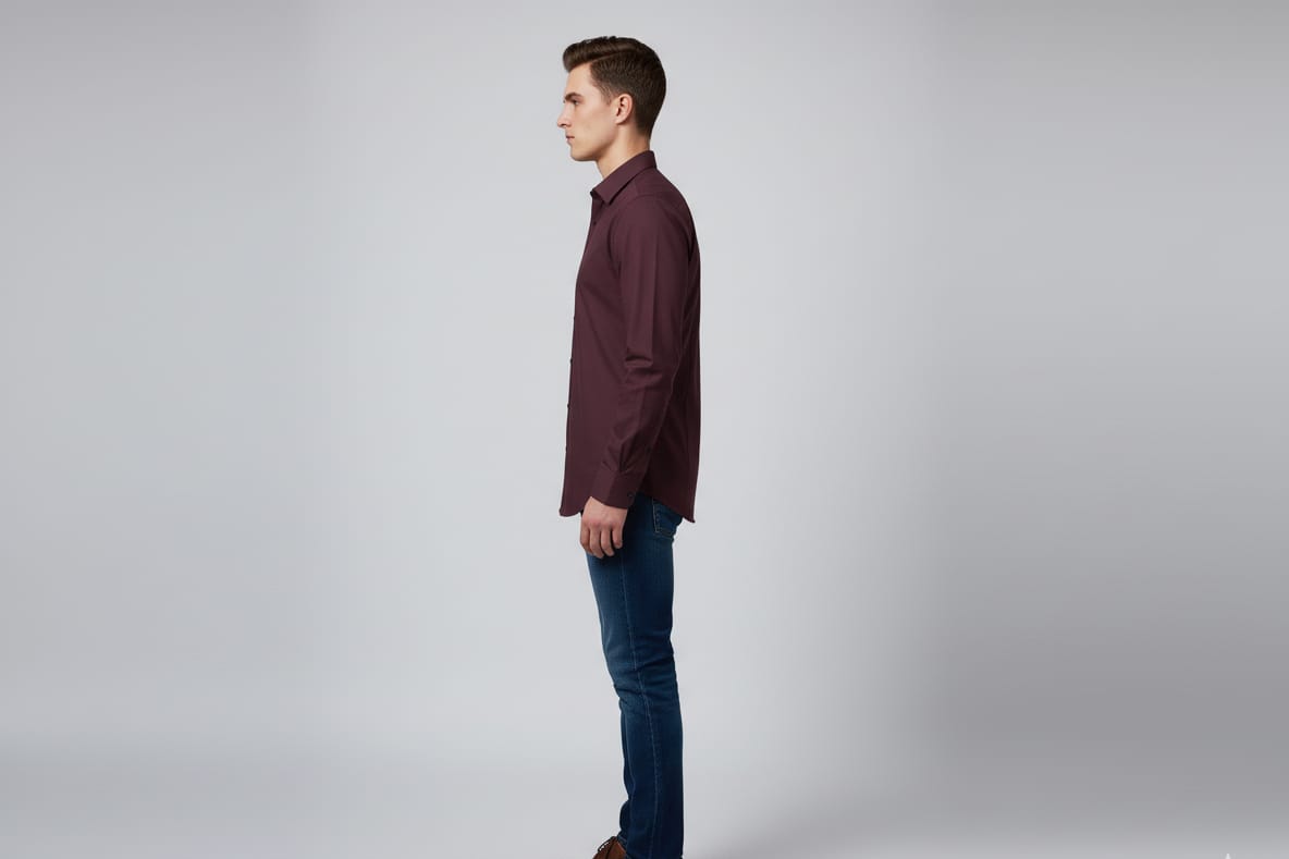 Men’s Solid Maroon Full Sleeve Casual Shirt – Slim Fit