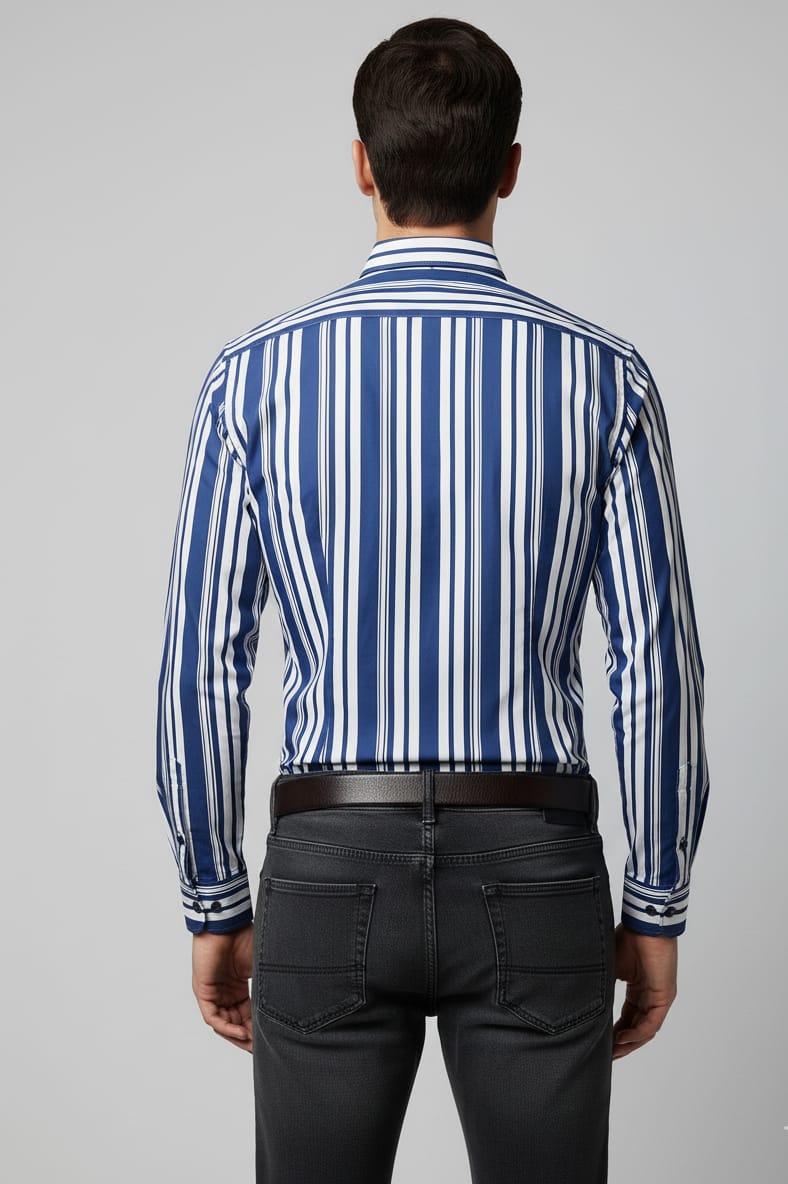 Men's Stylish Stripe Shirt Combo – Pack of 4 (Casual & Formal Wear)