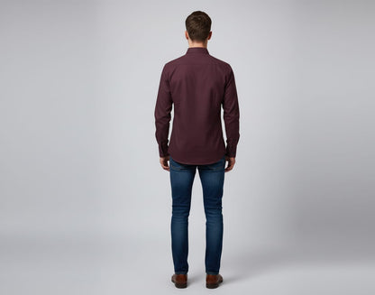 Men’s Solid Maroon Full Sleeve Casual Shirt – Slim Fit