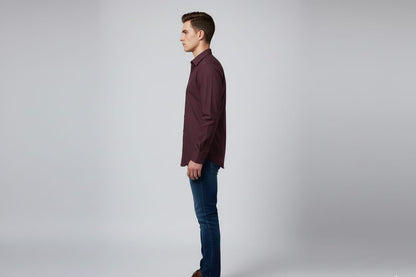 Men’s Solid Maroon Full Sleeve Casual Shirt – Slim Fit